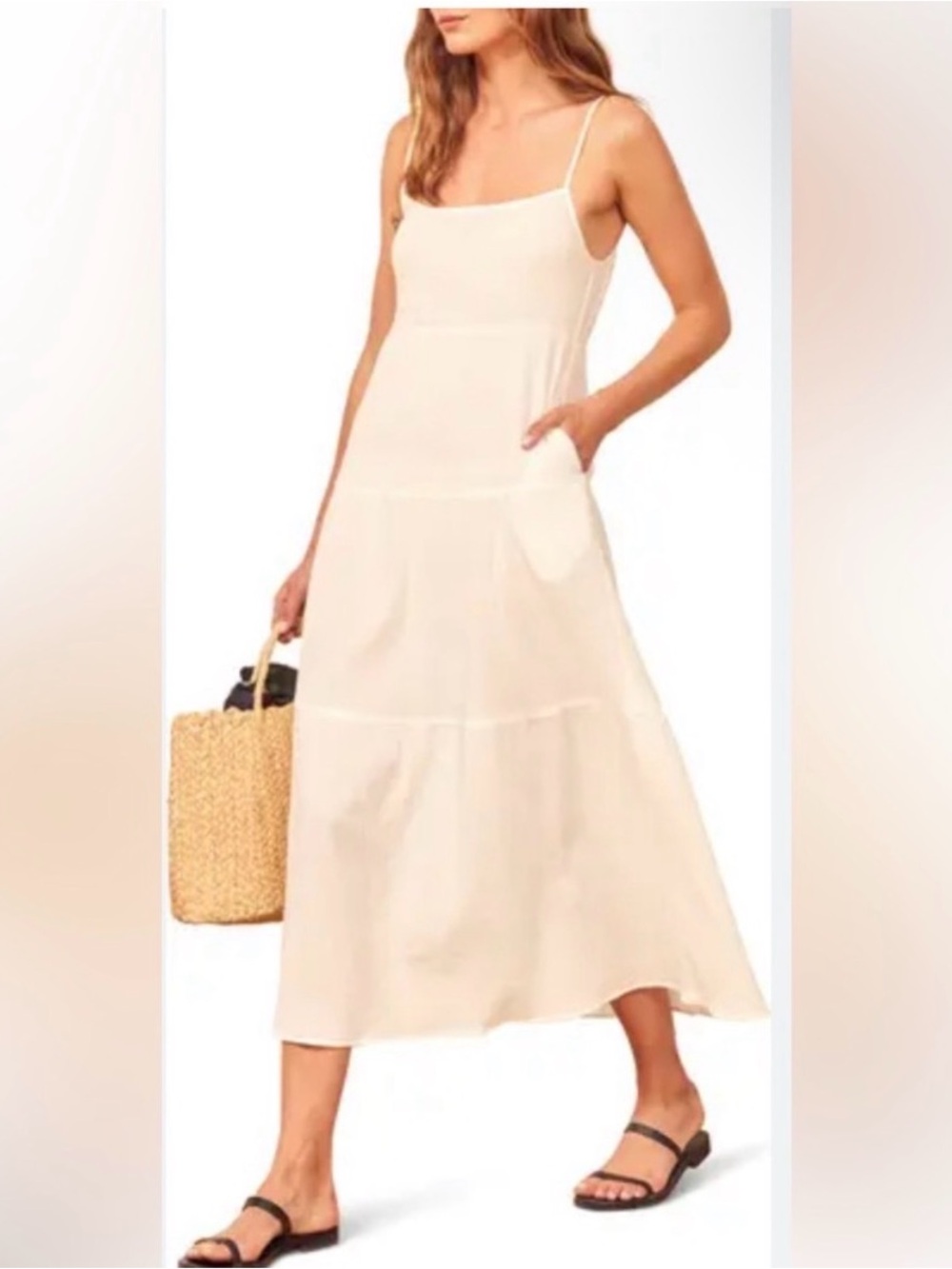 Reformation Ozark Dress ivory size S